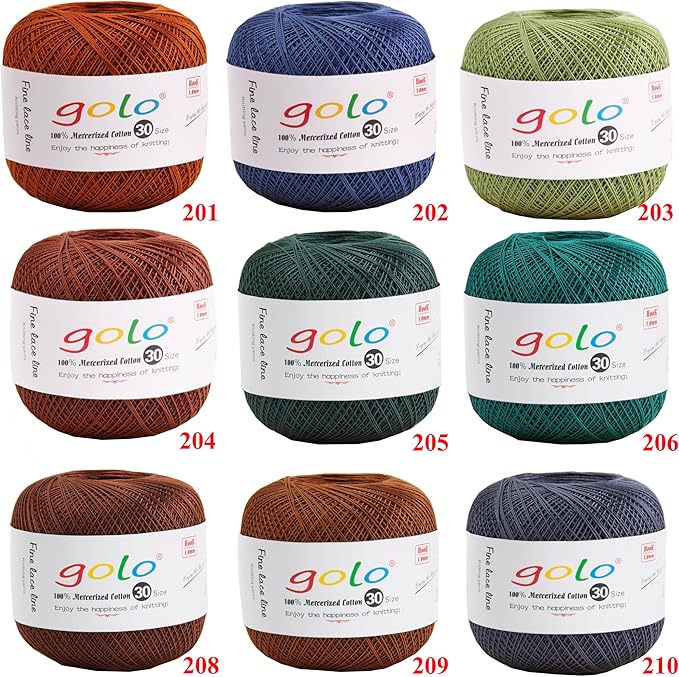 golo Crochet Thread Yarns for Hand Kniting Size 30 Light Red Yarn