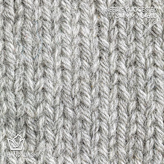 Worsted Set (6 x 1.75 oz) Super Soft Baby Alpaca Knitting Yarn Light Gray 656 Yards