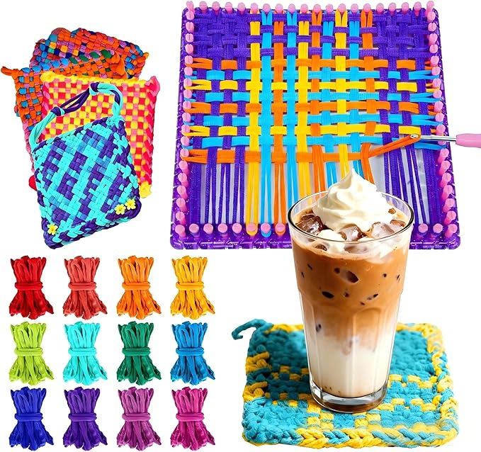 BLISSIQUEE Weaving Loom for Kids, 12 Colors Pot Holder Loom Kit 288 Loops Potholder Looms DIY Arts and Crafts Supplies Weaving Kit for Ages 6 7 8 10 12 13 Years Old