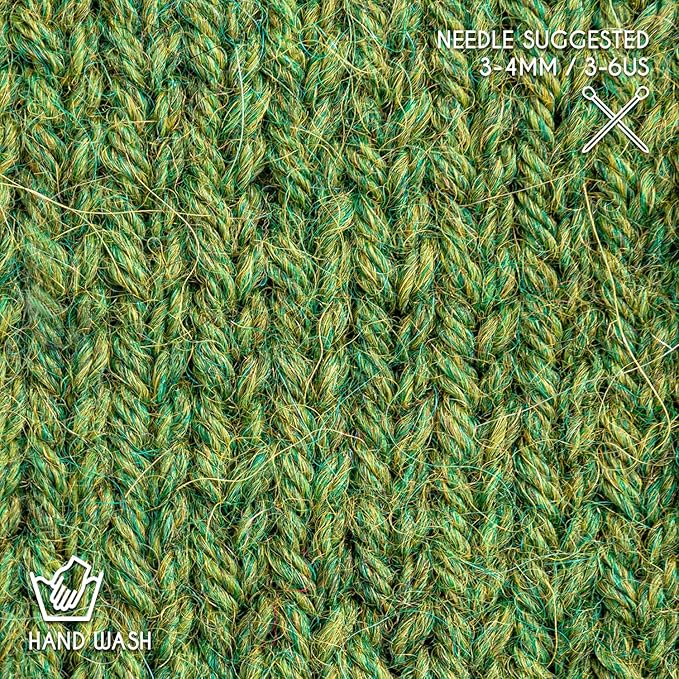 Worsted Set (6 x 1.75 oz) Super Soft Baby Alpaca Knitting Yarn Middle Green 656 Yards