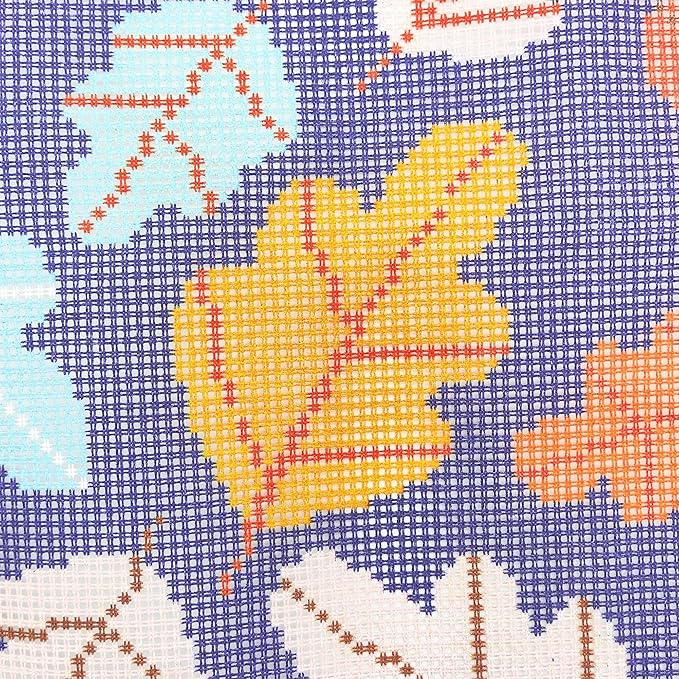 Howie's Needlepoint Needlepoint Kits for Adults, Pillow Front Cross Stitch Kit with Embroidery Pattern on Canvas, Yarn, 2 Needles and Instruction, 16 x 16inch(Colourful Leaves)