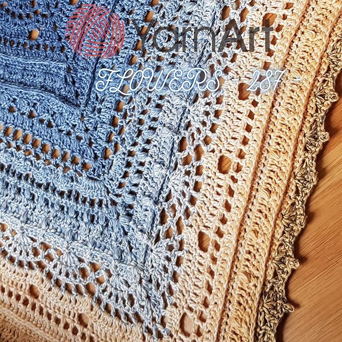 YarnArt Flowers – Gradient Cotton Acrylic Blend, 250g (8.8 oz), 1094 yds, Lightweight Sport Yarn for Crochet, Knitting, Shawls, Summer Projects (287)