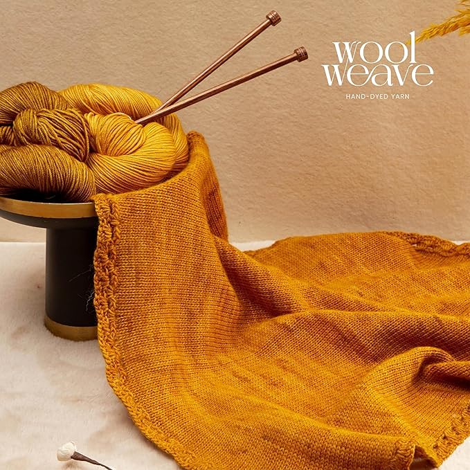 Superwash Merino Wool Yarn for Knitting & Crocheting - Premium Hand Dyed Yarns, 100gr, 240 Yards, Dk Weight - Luxurious & Soft Golden Yellow Yarn