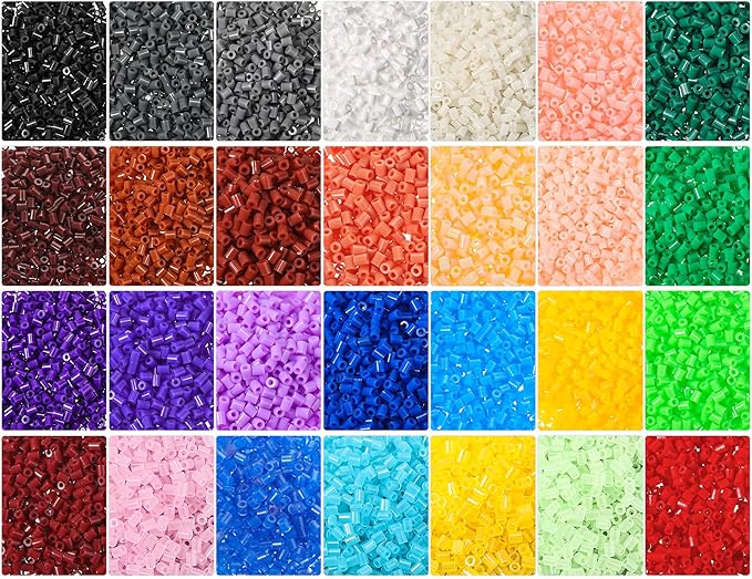 Libima 28000 Pcs 28 Colors Fuse Beads Bulk for Kids Art and Crafts Assorted Iron Beads Set Multicolored for Birthday Gift Bracelet Making Accessories (2.6mm)