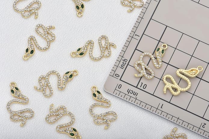 Pack of 20 Rhinestone Charms Gold Plated Pendants Pave Crystal Accessories for Necklace Bracelet Jewelry Making DIY Crafting