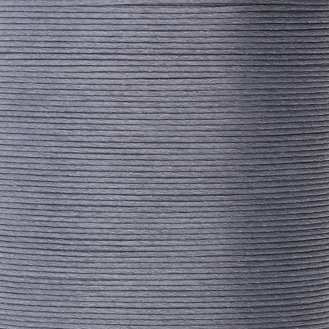 KO Nylon Beading Thread, Dark Grey Color, Japanese Pre-Waxed 100% Nylon, 330TEX, Tangle Resistant Knotting Cords, 50m /55 yds Spool, Use for Seed Bead Projects, Loom Work & Bead Weaving