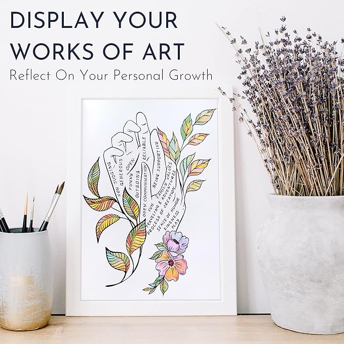 Adult Coloring Book for Women – Mindfulness Coloring Book with Personal Growth Prompts – Coloring Books for Adults Relaxation, Stress Relief, Anxiety, 8.5x11, Perforated Pages, Relaxation Gifts