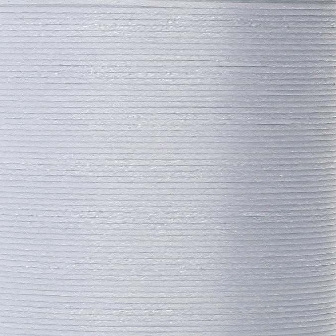 KO Nylon Beading Thread, Light Grey Color, Japanese Pre-Waxed 100% Nylon, 330TEX, Tangle Resistant Knotting Cords, 50m /55 yds Spool, Use for Seed Bead Projects, Loom Work & Bead Weaving