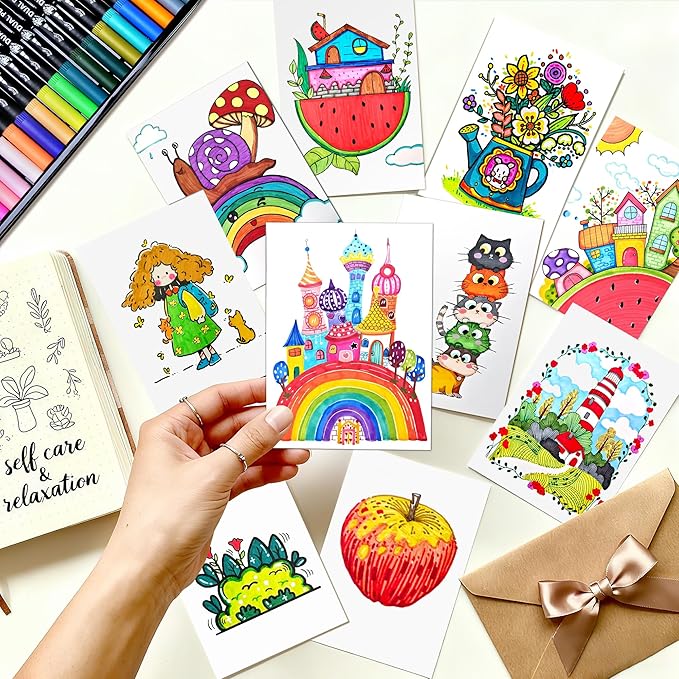 TBC The Best Crafts Dual Markers Brush Pens, 120 colors Art Marker Art Markers Gifts for Teens,Double Tip Colored Pen for Adult Coloring Books Coloring Writing