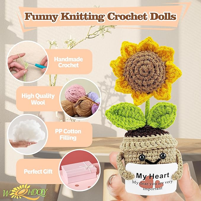 Crochet Potato Bag and Emotional Support Vegetable Bag Combination with Base. Handmade Crochet Cute Vegetables, Perfect for Offices, Universities, Colleagues, Friends, New Year (10PCS)