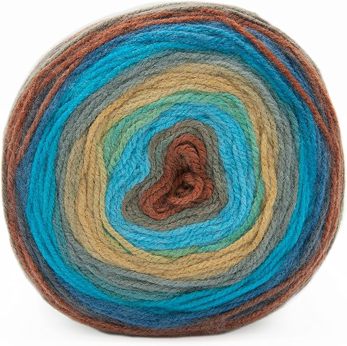 Lion Brand Yarn, Mandala DK Lightweight Yarn for Knitting, Crochet, and Crafts, Sphinx, 3 Pack, Self-Striping Acrylic Fiber for Baby Blankets, Multicolor Shawls and Variegated Cardigans