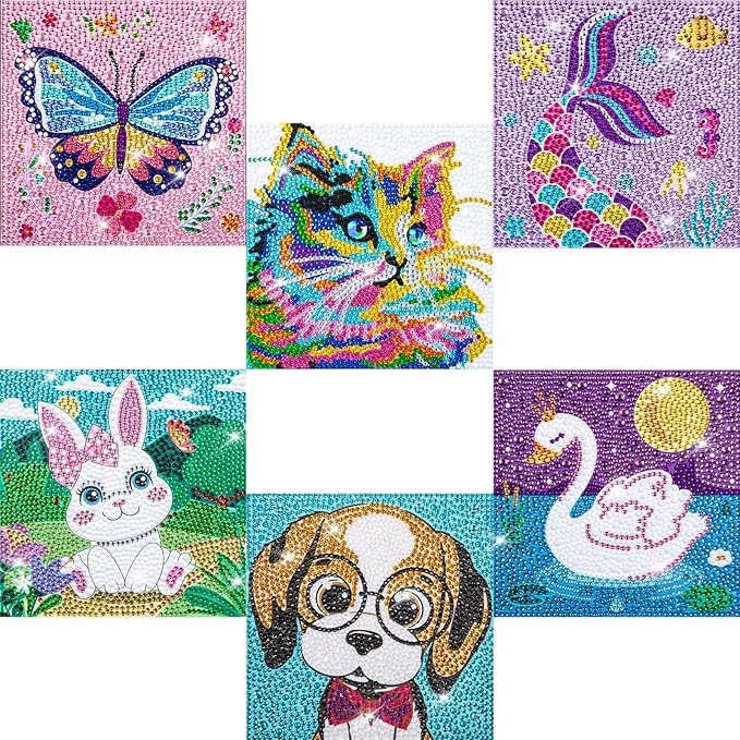 Labeol Diamond Art Kits for Kids Crafts for Girls Ages 6-8-10-12 Easy to DIY Creative Diamond Art Sticker Craft by Numbers Kits for Kids and Adult Beginners (Precious)