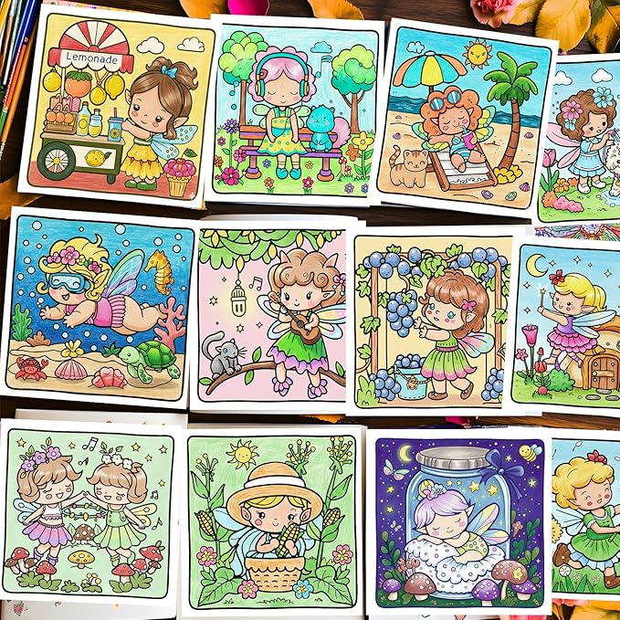 Cozy Coloring Book for Adults and Kids – Featuring Cozy Fairyland and Dreamy Flower Fairy Scenes, Bold and Easy, Cute Coloring Book for Teen Relaxation & Mindfulness Gift for Women, Spiral Bound