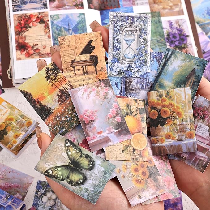 6 sets 300 pcs washi stickers set colorful dreams sticker book for journaling, diy decorative paper sticker decals for bullet journal art scrapbooking diary card craft gift album notebook stationery