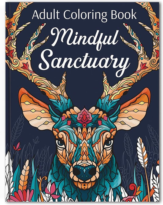 RYVE Animal Coloring Book for Adults - Unwind and Relax with Stunning Designs - Adult Coloring Books for Women & Men, Adult Coloring Book Animals, Mindfulness and Stress Relief Gifts for Women