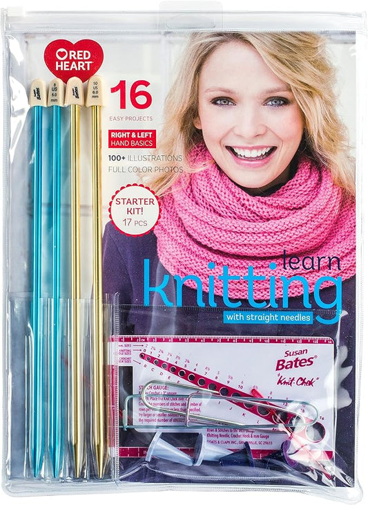 Red Heart, How to Knit Kit, My Knitting Teacher, Learn to Set