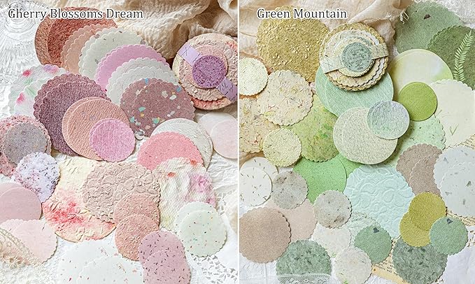 300 Sheets Scrapbook Paper Kit with 3 Double Sided Tapes & 6 Rolls Colored Washi Tape, 6 Themes Embossed Textured & Printed Round Scrapbook Paper for Scrapbooking, Junk Journal, Card Making