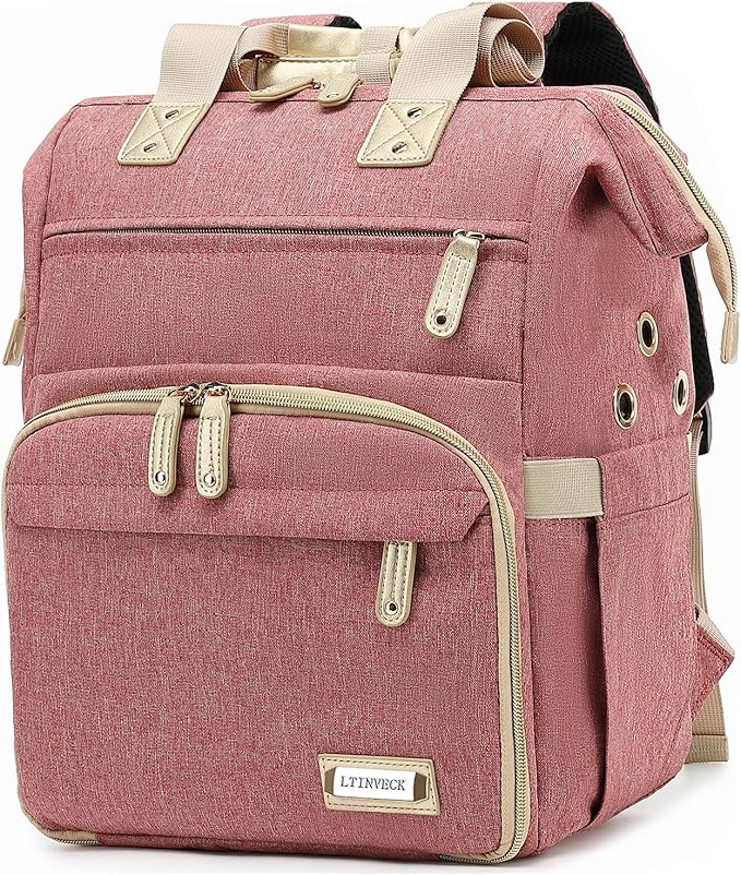 LTINVECK Crochet Backpack,Knitting Bag Backpack Yarn Storage Organizer Travel Crochet Bag,Yarn Storage Tote Bag Yarn Holder Case for Knitting Needles,Crochet Hooks,Crochet Accessories
