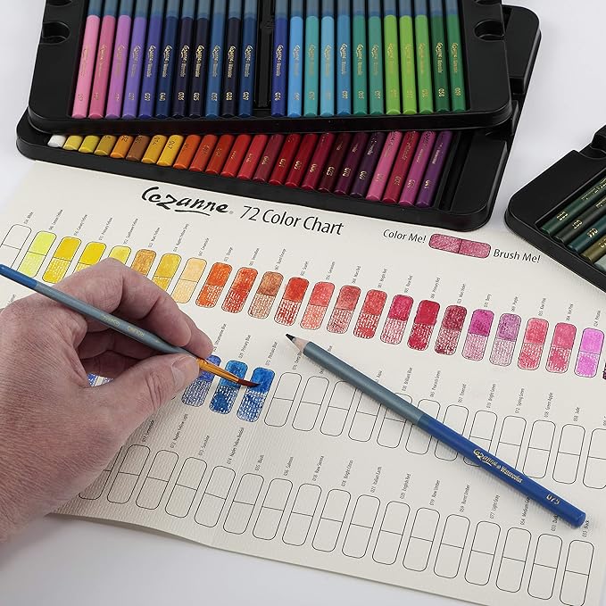 Creative Mark Cezanne Watercolor Pencil Set of 72 - Professional Artist Quality Soft Core Leads for Watercolour Painting, Coloring, Drawing, Layering, Blending, Shading, Use Wet or Dry