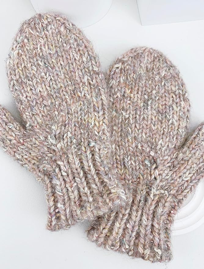 Artisanal Yarn Collection Multifiber Multicolored Fancy Yarn with Subtle Shimmering Threads for Knitting Crocheting Crafts DIY, Set of 3 Rolls (Gray Pink)