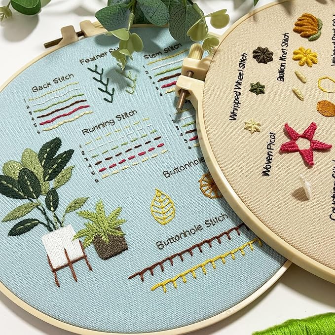 Myfelicity Embroidery Kit，with Strawberries, Greenery, Bees and Cat, with Instructional Video.