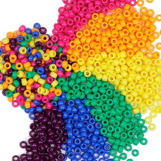 gmma colored pony beads for friendship bracelets 1000 pcs 6x9mm colourful plastic beads for jewelry making thanksgiving autumn hair diy necklace party decoration supplies