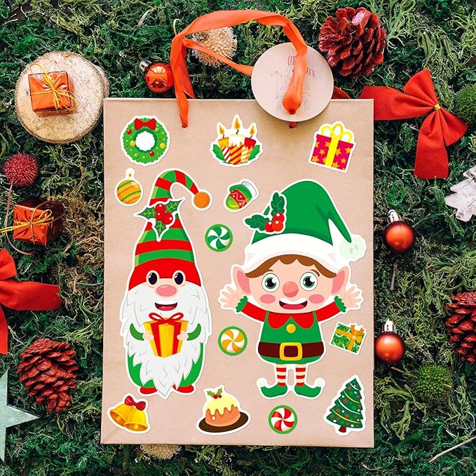 smilinfit christmas stickers, toddlers stocking stuffers for kids, diy christmas crafts for kids party favors supplies, party activity games classroom decorations gifts