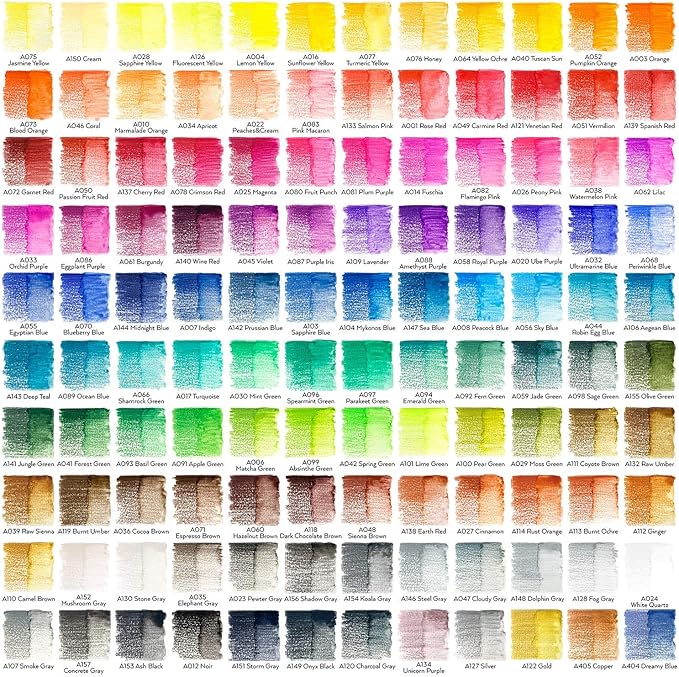 ARTEZA Watercolor Pencils, Set of 120, Water-Soluble Colored Pencils with 4 mm Break-Resistant Core, Pre-Sharpened Tips, and Metal Storage Tin for Blending, Layering, and Wet or Dry Techniques
