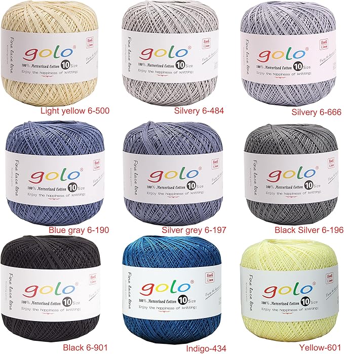 golo Crochet Thread Balls Size 10 Crochet Yarn for Knitting Light Pink 608