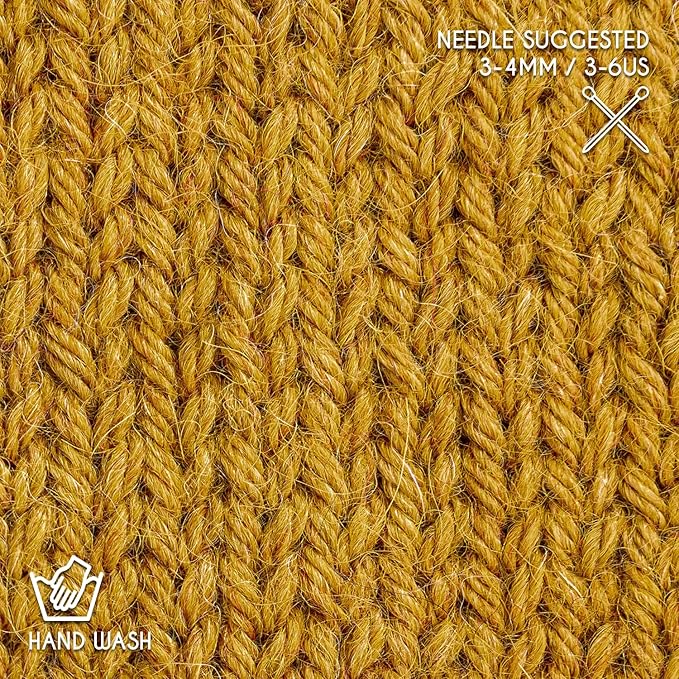 Worsted Set (6 x 1.75 oz) Super Soft Baby Alpaca Knitting Yarn Melange Yellow 656 Yards
