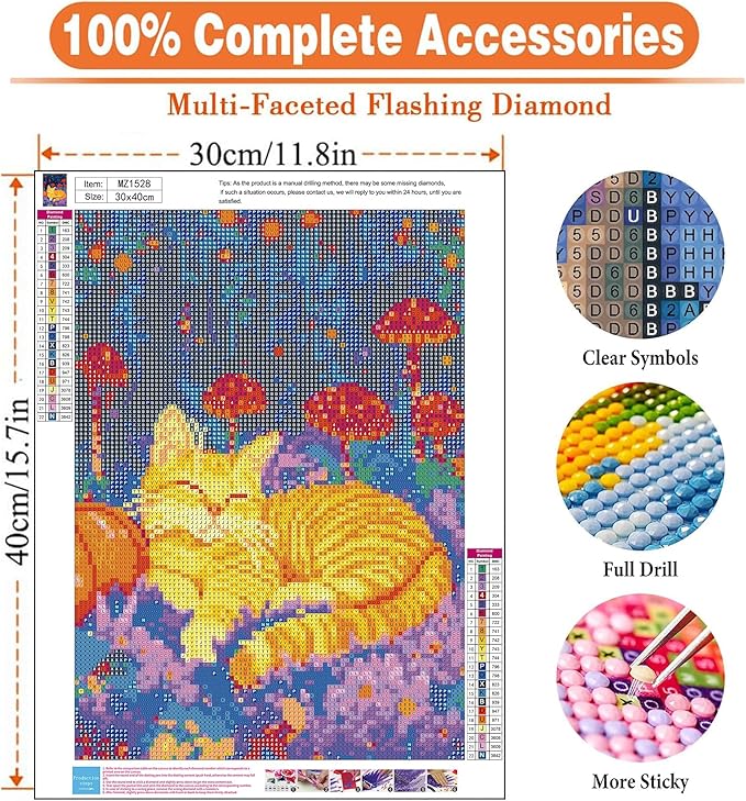 igoodom Cat Diamond Art Kits for Adults, Cat Diamond Painting Kit, Full Drill Round Diamond Art Kits, DIY Gem Art and Crafts for Home Wall Decor Gift 12x16inch