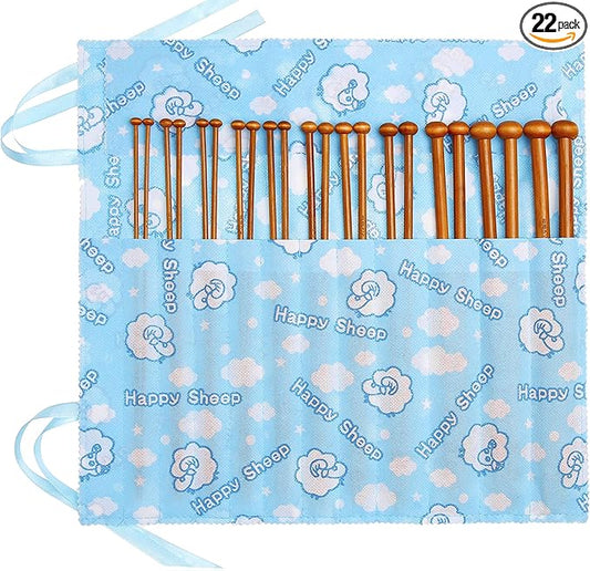 Bamboo Knitting Needles Set Knitting Needle Case Kits for Beginners Wooden Wood