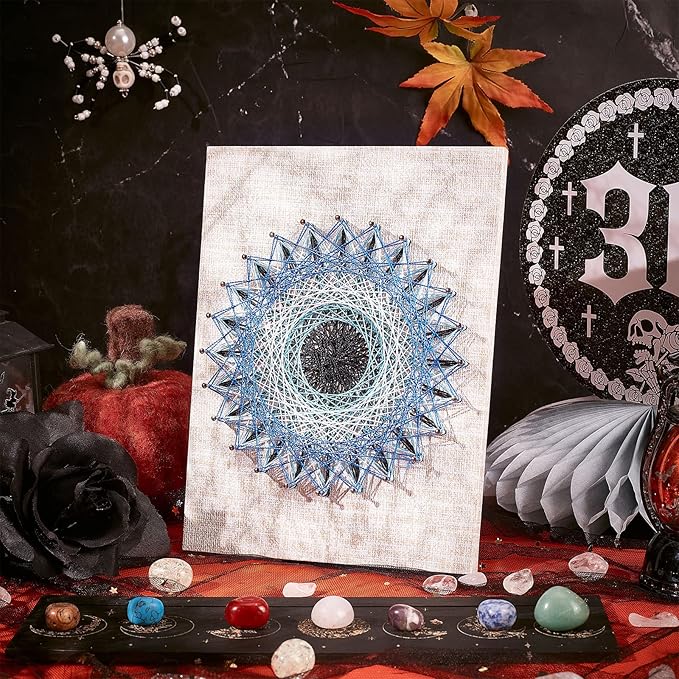 WEBEEDY DIY 3D String Art Kit for Adults Beginners, Evil Eye Craft Kit, Include All Necessary Accessories and Frame, Christmas Home Wall Decorations Unique Gift