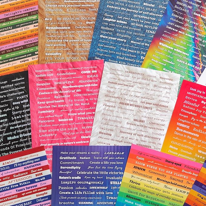 Washi Stickers for Journaling, Boho Stickers Abstract Aesthetic Stickers Vintage Scrapbook Sticker Set for Bullet Art Diary Card Craft Gifts Planner Notebook (Letter Sticker Style 2)