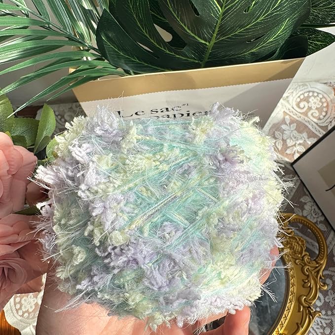 Hand Spun Art Yarn 4 Pack of 50g/Skein Fancy Yarn Multifiber Multicolored with Hand Blended Handmade for Jewelry Making Junk Magazines Knitting Crafts Textile Decorative Tassels Card Making