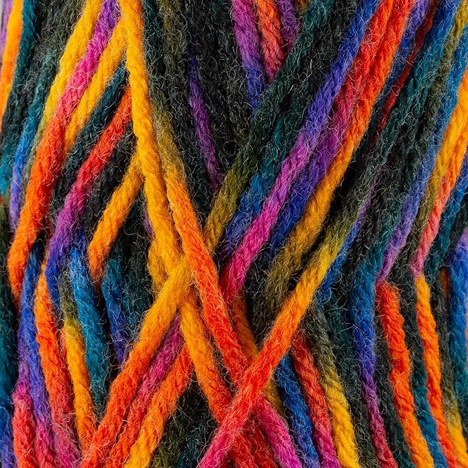 10 Skeins of Sensy Roving Multi Color Yarn, 3.5 oz, 132 Yards, Gauge 5 Bulky (Campfire)