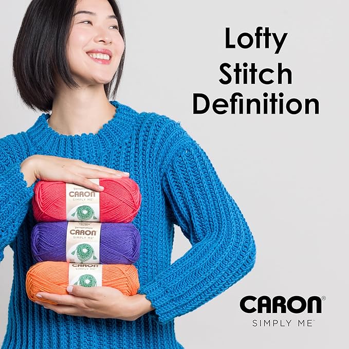 Caron Simply Me Ruby Yarn - 2 Pack of 200g / 7oz - 62% Acrylic 20% Nylon 18% Wool - #5 Bulky - 246Yards - Knitting/Crochet