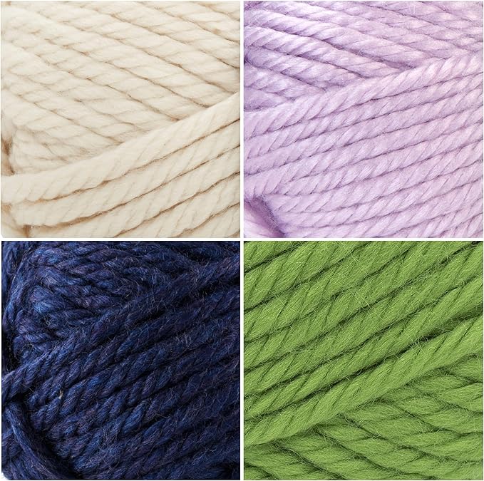 Lion Brand Yarn, Hometown Super Bulky Yarn, Preppy Pack, 12 Skeins