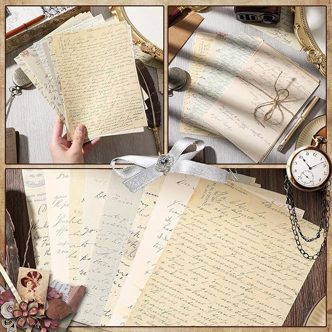 Zonon 114 Pieces 2 Sets Junk Journal Pages Vintage Pack Craft Paper Junk Journal Vintage Paper for Albums Planner Decorative Crafts Embellishment Supplies (Memory List)