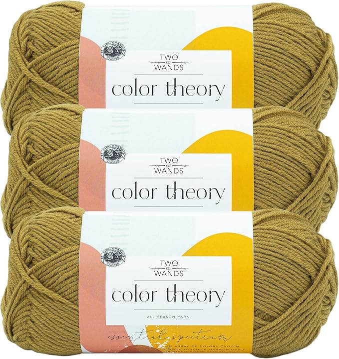 Lion Brand Yarn, Color Theory Worsted Weight Yarn for Knitting and Crochet, Dijon, 3 Pack, Acrylic Fiber with Modern Color Palette, Perfect for Sweaters, Hats and Cozy Blankets