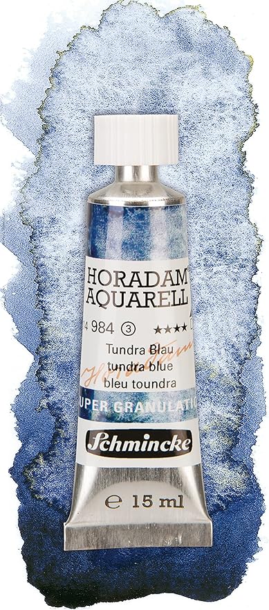 Schmincke - HORADAM® AQUARELL, Super-Granulation Set Tundra, 5 x 15 ml tubes, 74 850 097, wooden box, very strong granulating colors, finest, supergranulating watercolors