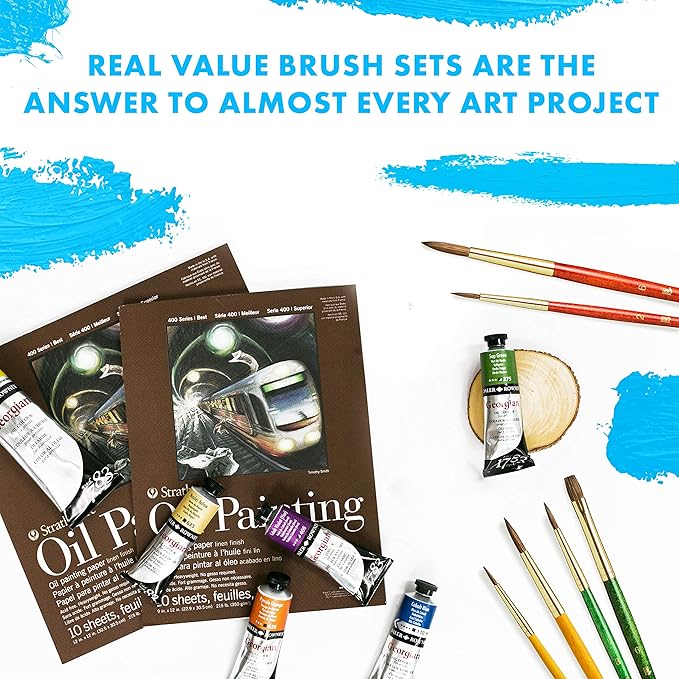 Gold Taklon Real Value Brush Set, 4/Pkg