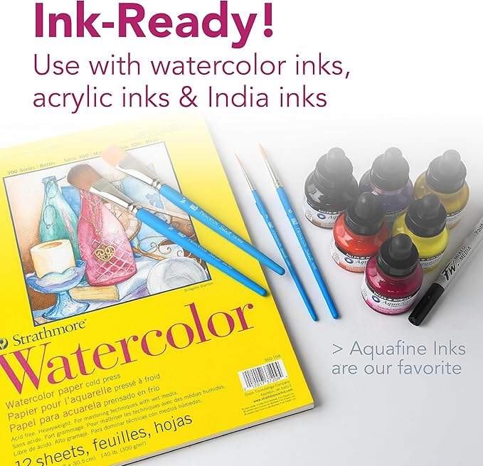 Strathmore Watercolor Spiral Paper Pad 11"X15"-12 Sheets -360110