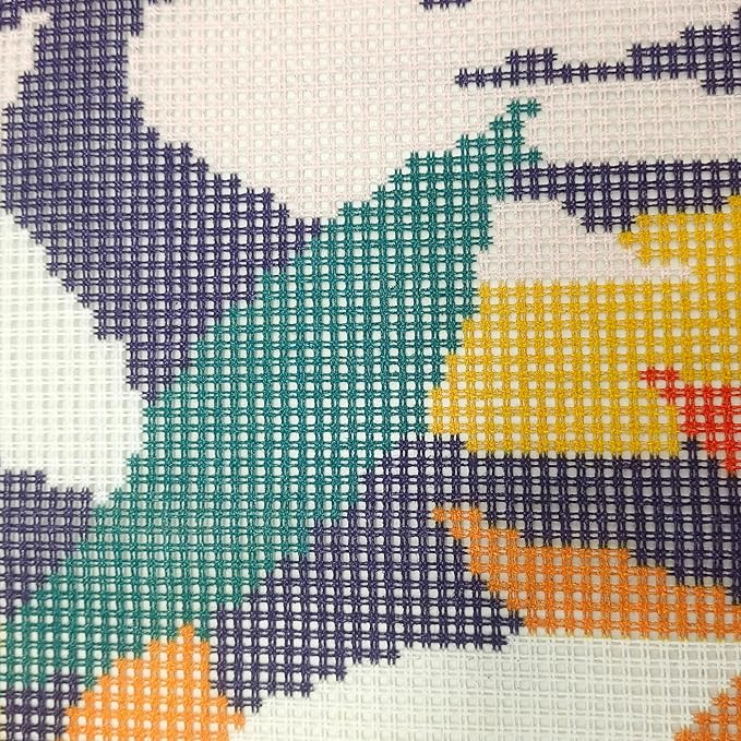 Howie's Needlepoint Needlepoint Kits for Adults, Pillow Front Cross Stitch Kit with Embroidery Pattern on Canvas, Yarn, 2 Needles and Instruction, 16 x 16inch(Colorful Leaves 2)