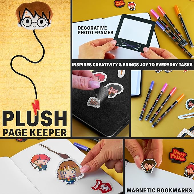 Get Trend Harry Potter Gifts Scrapbook Kit for Girls Boys with Notebook, Stickers, Pens, Bookmarks, Frames, Patches, Art Supplies, Gifts for Kids (Multi Harry Potter)