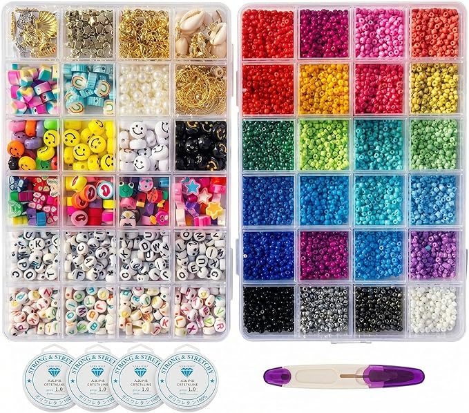Bracelet Making Kit for Kids Ages 6-12, 8212pcs Jewelry Beads Crafts with Storage Box, DIY Friendship Bracelet Kit for Girls & Boys, Creative Art Gift for Birthday