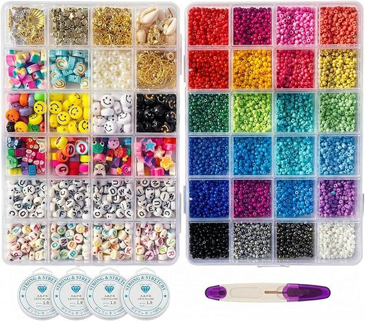 Bracelet Making Kit for Kids Ages 6-12, 8212pcs Jewelry Beads Crafts with Storage Box, DIY Friendship Bracelet Kit for Girls & Boys, Creative Art Gift for Birthday