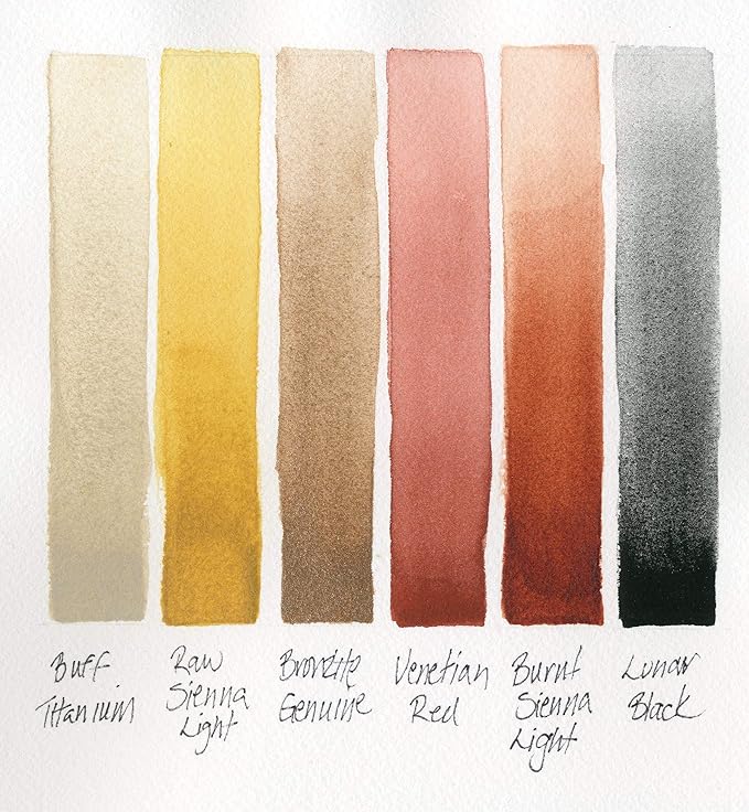 Daniel Smith Hand Poured Watercolor, Half Pans, Earth Set with 6 Watercolor Half Pans, 9 Empty Half Pans, 1 Plastic Travel Case (Total 16 Pieces) 285650002