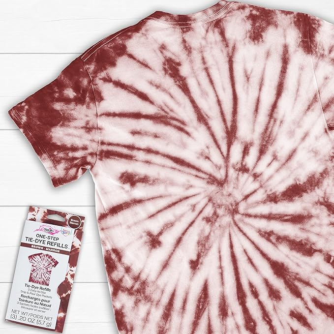 Tulip One-Step Tie-Dye Kit , 3 Fabric Dye Refill Packs, Packs, Brown