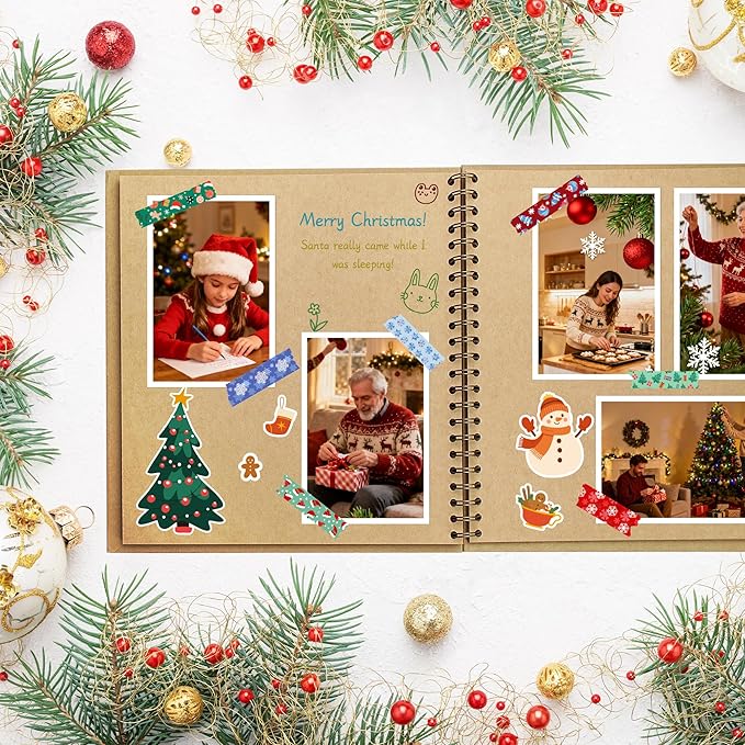 10 x 10 Inch DIY Scrapbook Photo Album Hardcover Kraft Blank Page Acid-Free, 100 Pages (50 Sheets) Memory Book for Wedding Anniversaries Family Baby Memories Small Scrapbooking Projects, Yellow